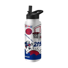 Logo Brands 723-S34QB-63 Philadelphia 76ers 34 oz Native Quencher Bottle