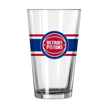 Logo Brands 708-G16P-16 Detroit Pistons 16 oz Stripe Pint Glass