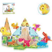 Picassotiles Magnet Tile Buildblocks Dinosaur World -tema Playset med 8 dyrepersoner Actionfigurer