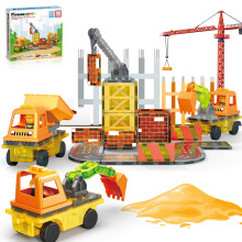 Picassotiles magnet fliser konstruktion tema byggeblokke 5-i-1 kranstige dump truck gravemaskine og rendegraver actionfigurer 2 bilbase k?ret?jer