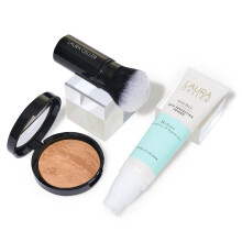 Laura Geller New York Lauras must-haves kit 3pc: Bagt balance-n-br?gtet Powder Foundation Golden Medium + Spackle Skin Perfecting Makeup Primer H