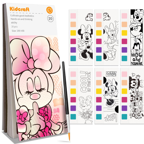 LEADSTAR Livre De Coloriage Aquarelle Dinosaures – 20 Pages, 7 Peintures + 2 Pinceaux – Dès 3 Ans – Format 28×21,2 Cm