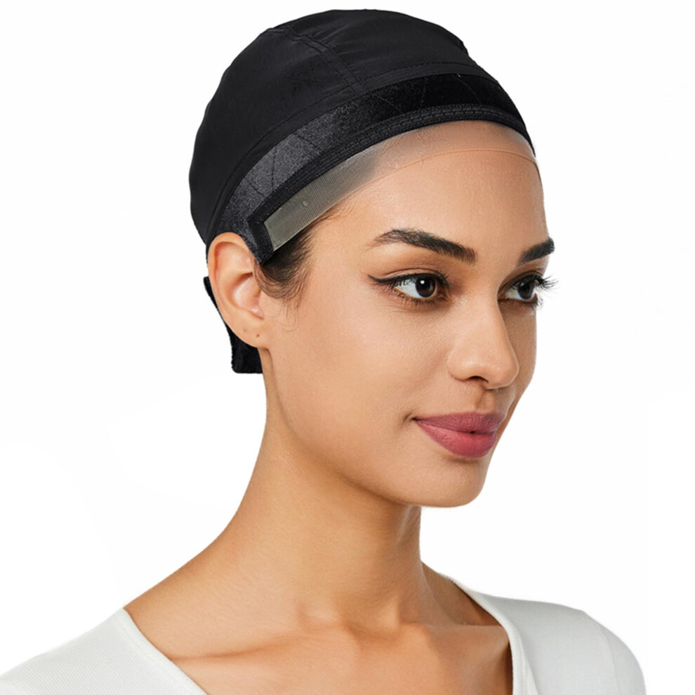 Lucicass Unisex Black Wig Cap Wig Grip Cap For Keeping Wigs In Place Non Slip Wig Cap With Velvet Wig Grip Band Make Your Wig Be Glueless Wig Caps For Women(Black)