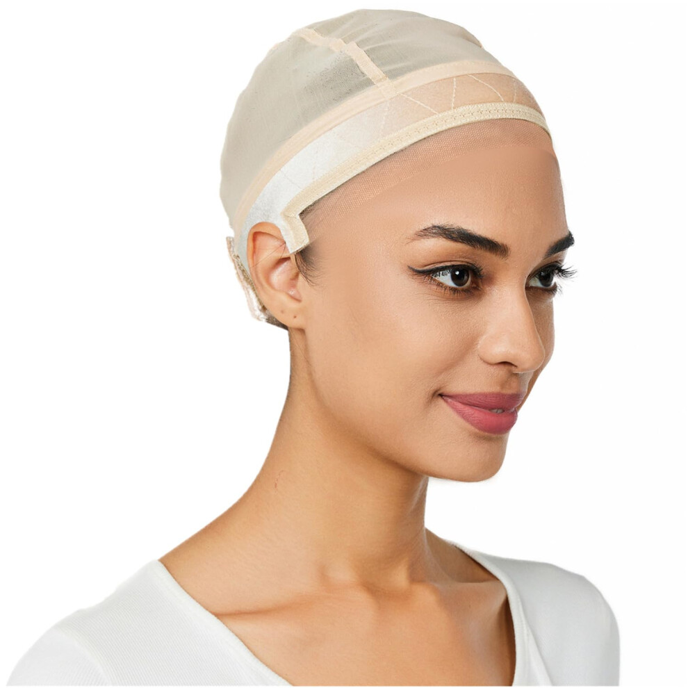 Lucicass Unisex Brown/Black Wig Cap Wig Grip Cap For Keeping Wigs In Place Non Slip Wig Cap With Velvet Wig Grip Band Make Your Wig Be Glueless Wig Caps For Women(Nude)