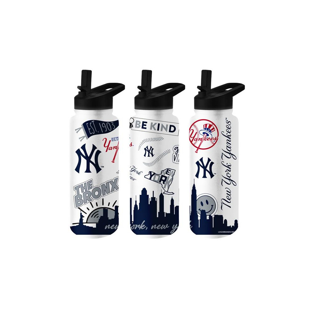 Logo Brands 520-S34QB-63 34 oz MLB York Yankees Native Quencher Bottle-image-OPC-PG9MF69-NEW