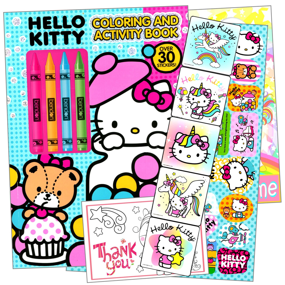 Hello Kitty Coloring Book and Stickers Bundle Includes Hello Kitty ...
