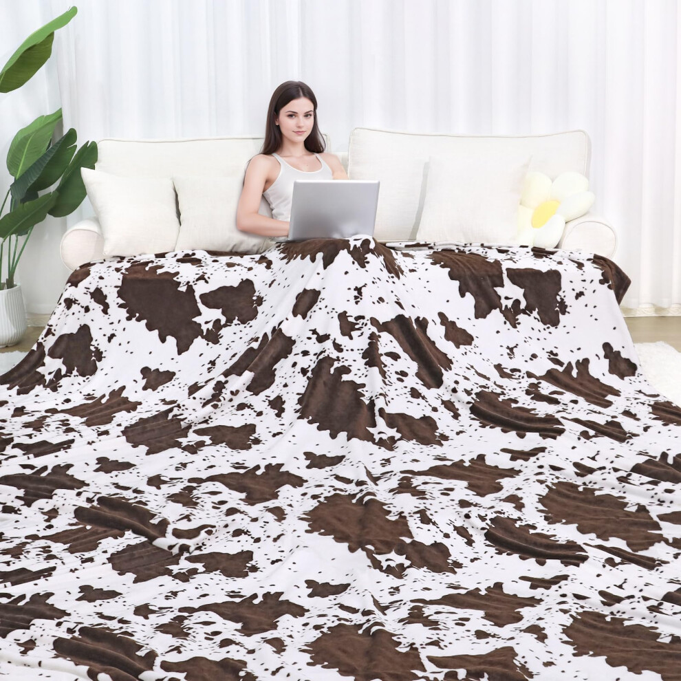 King Size Fleece Blanket for Bed  Soft Cozy King Blankets for Women  90x108inch Cute Brown Blanket for Girls Lightweight Large Throw Blanket