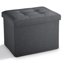 LINMAGCO Pequeno Ottomano de Armazenamento Pufe Descanso de Pés 17X13X13IN Cinza Escuro