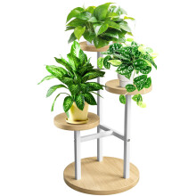 Geebobo Plante 3 niveaux Stand en mtal intrieur Plant de plante en bois pour plantes intrieures