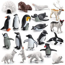 WONWONTOYS 20-teilige Arktis-Tierfiguren, Pinguine und Polartiere, Spielset, Weihnachten, Geburtstag, Partyzubehr, Dekoration fr Kuchen