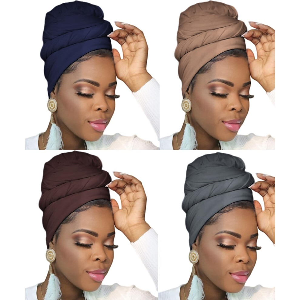 Ftoronaly Turban Opaski Na Glowe Dla Czarnych Kobiet Opaski Do Wlosw Rozciagliwy Miekki Dzersejowy Szalik Hidzab Opaska Na Glowe Opaska Na Glowe-image