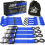 JACO Fitas de Ratchet Reforçadas - 1.6 polegadas x 8 pés (4 Pacote) | Kit de Amarração com Laços Macios - 5,208 lbs (Azul) 1