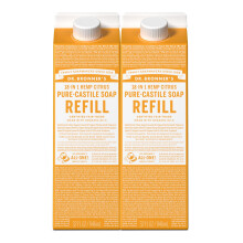 Dr. Bronner's Pure-Castile vloeibare zeep navulling Citrus 32oz, verpakking van 2