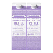 Dr. Bronner's Pure-Castile vloeibare zeep navulling Lavendar 32oz, verpakking van 2