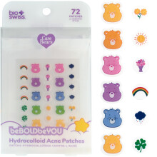 BioSwiss Pimple Patches Care Bears Bedrucktes Akne-Pflaster fr Pickel und Hautunreinheiten, Hydrokolloid-Fleckenaufkleber fr Gesicht und Haut, 72 S