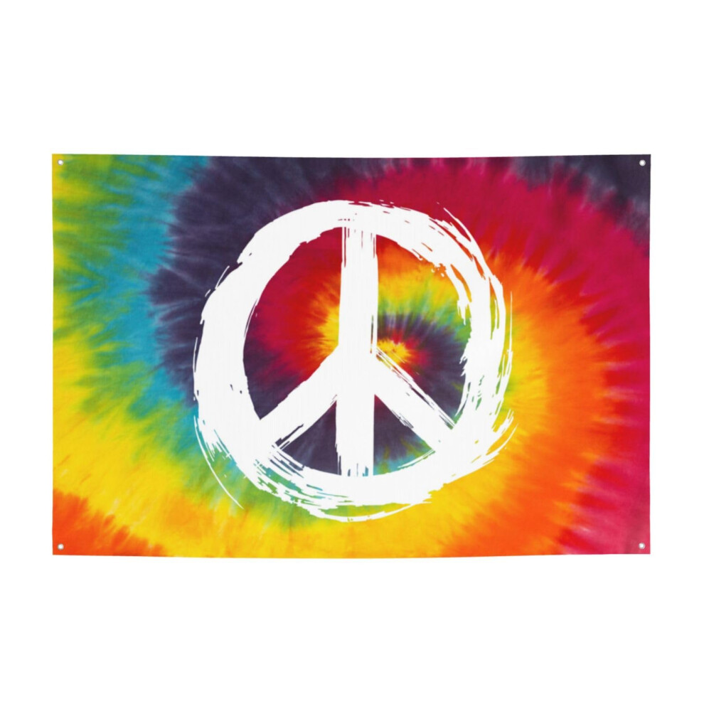 Tie Dye Peace Flag 4X6 Ft Tuinbanner Met 4 Gaten Binnen En Buiten Perfecte Decoratie-image