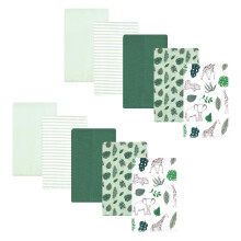 Hudson Baby Unisex flanelov    plachty na grganie pre b   b   tk   , 10 ks, Jungle, jedna velkost