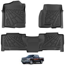 KARPAL Vloermatten Geschikt voor 1999-2007 Chevrolet Silverado/GMC Sierra 1500/2500/3500 (Crew Cab) / 2000-2006 Chevrolet Escalade/Suburban/GMC Yukon