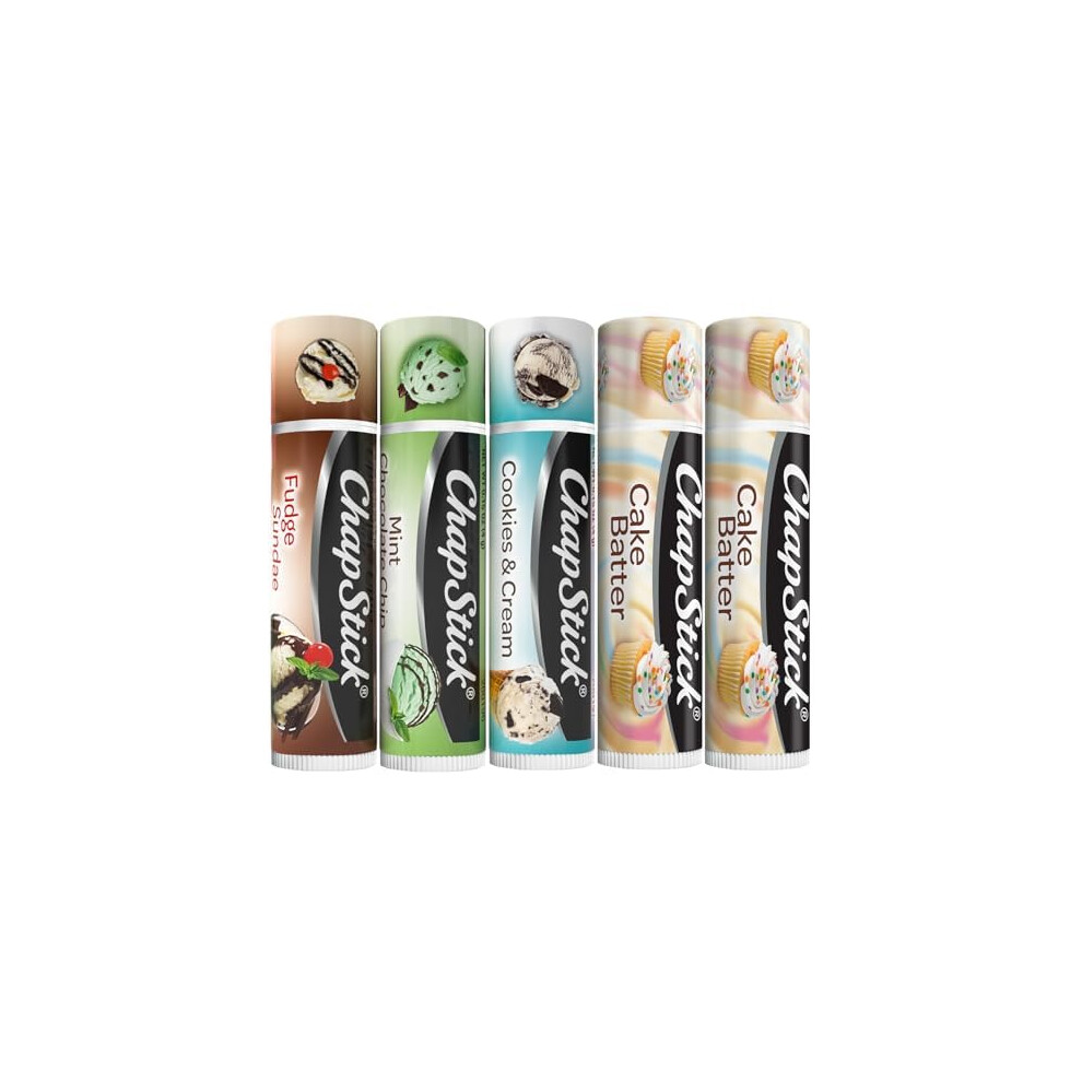 Pacchetto Cura Labbra Chapstick - Ice Cream Classics + Balsamo Labbra Cake Batter, 0,15 Oz Cad., Set Da 5 Pezzi-image