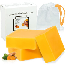 tovaginsh 3Packs Kurkuma Zeep Biologische Kurkuma Zeep voor Gezicht en Lichaam Citroen Kurkuma Zeep met Vitamine C E voor alle huidtypes Kurkuma Zeep