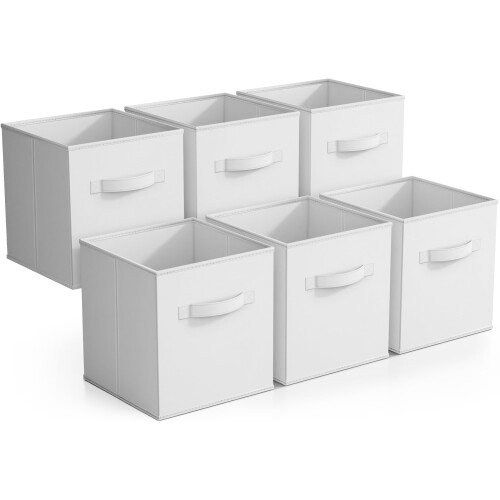 Opbergkubus, opvouwbare opbergdoos, manden en opbergdozen, dozen met handvat, kist voor wasgoed, speelgoed, kleding, 6 stuks (terracotta, 31 x 31 x 31 cm