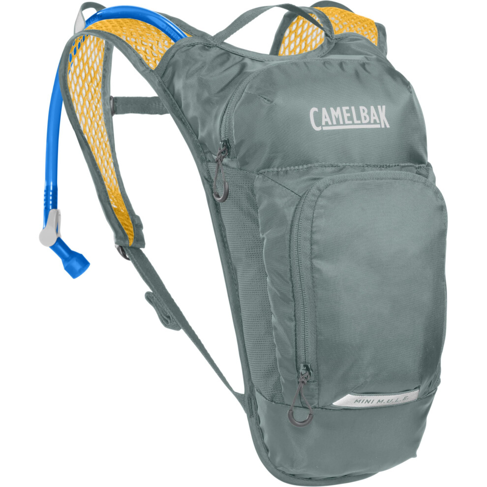 CamelBak Mini M.U.L.E. Kids Hydration Backpack for Hiking and Biking - 50oz  Stormy Sea/Mango