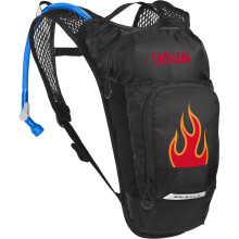 Zaino idrico CamelBak Mini MULE per bambini, per escursionismo e ciclismo - 50 oz Nero/Fiamme