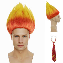 GNIMEGIL haragparka nyakkendovel Cosplay Heat Miser Halloween ltztetos haragjelmez Flame parka narancssrga s srga tuzparka - egy mret