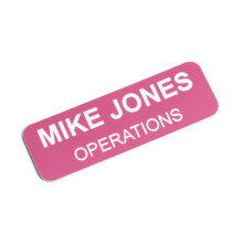 Etichete cu nume gravate personalizate - Identificare personalizata cu ?tift sau suport magnetic 1 inch x 3 inch roz/alb
