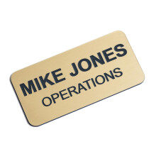 Etichete cu nume gravate personalizate - Identificare personalizata cu ?tift sau suport magnetic 1,5 inchi x 3 inci auriu european/marin
