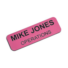 Etichete cu nume gravate personalizate - Identificare personalizata cu ?tift sau suport magnetic 1 inch x 3 inch roz/negru