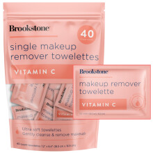 Brookstone individuel makeup remover wipes - ultra blød makeup remover wipes individuelt indpakket forsigtigt rengør og fjern makeup 40 tælling m