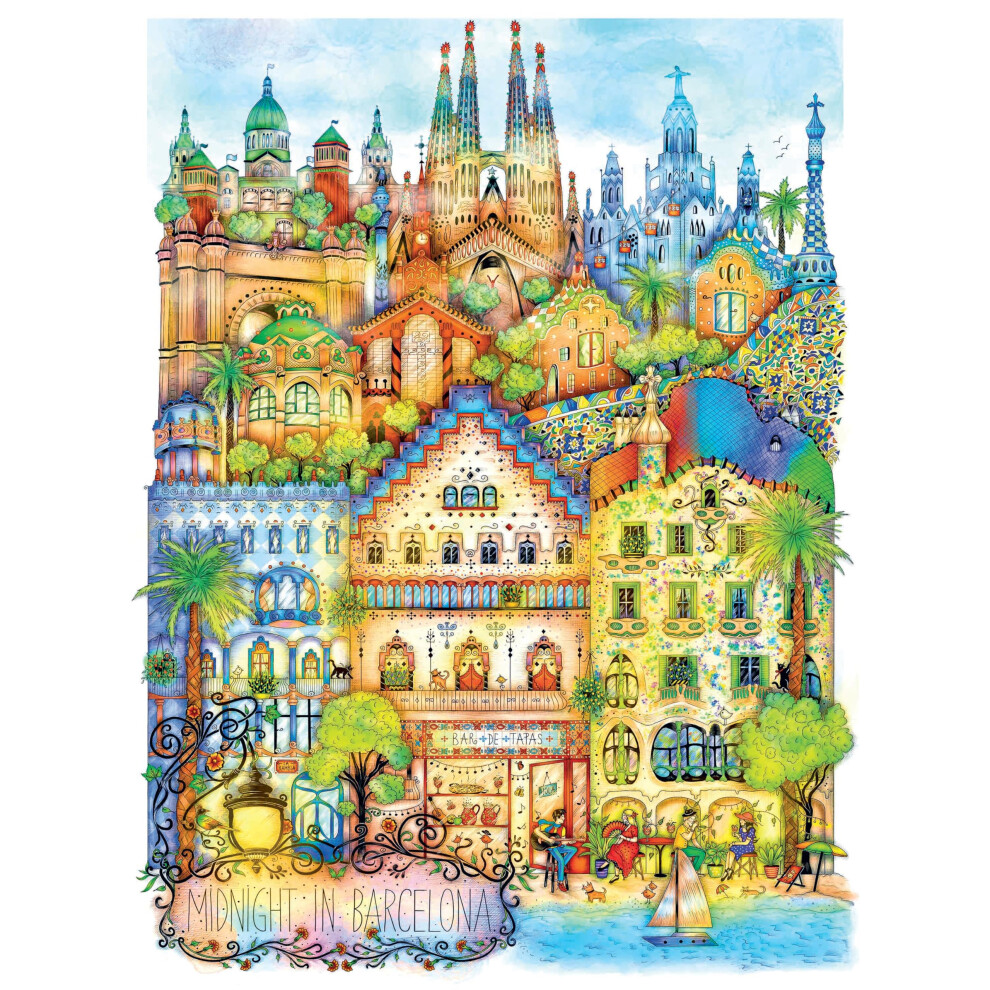 Puzzle 1000 Pi Ces Pour Adultes Villes : Barcelone Madalina Tantareanu Puzzle Ville Color E 27X20-image