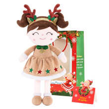 Gloveleya Weihnachts-Rentier-Mdchenpuppe  weiche Plschpuppe mit Geschenkbox und Karte fr Mdchen im Alter von 28 Jahren, 40,6 cm