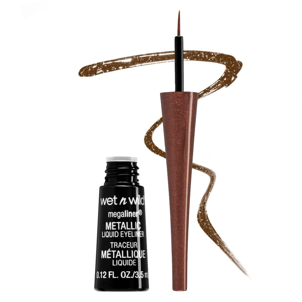 Wet n Wild, MegaLiner Metallic Liquid Eyeliner, Metallic Brown, 3.5ml