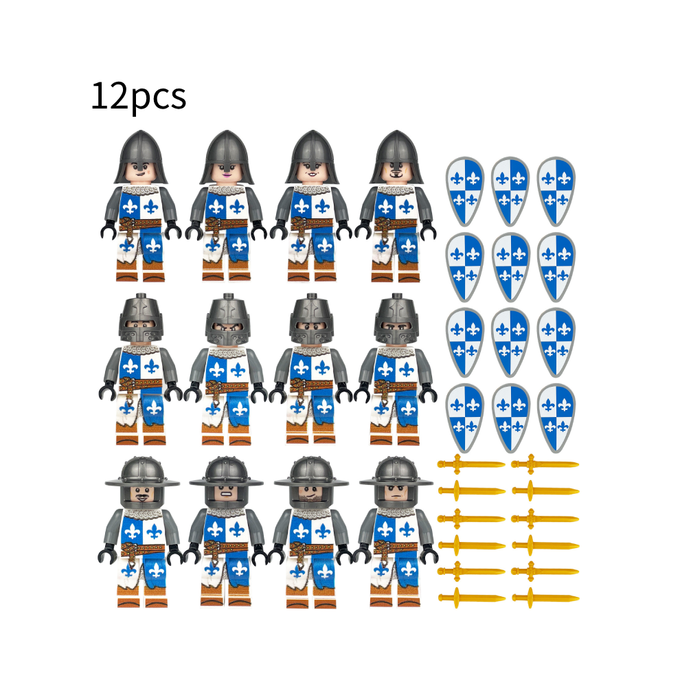 (Style 4) Medieval Blocks Building Knights Military Dragon Soldiers Castle Ancient Figures