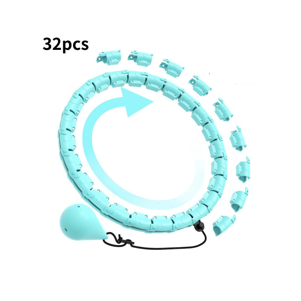 ( 32Pc, Hollow) Hoop Hula Detachable Intelligent Womens Fitness Exercise Reducing Abdominal Cyan
