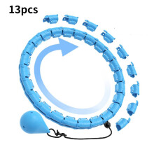 (Blue 13pc, Hollow) Hoop Hula Detachable Intelligent Womens Fitness Exercise Reducing Abdominal