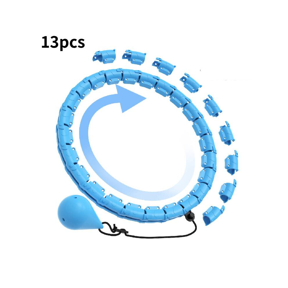 ( 13Pc, Hollow) Hoop Hula Detachable Intelligent Womens Fitness Exercise Reducing Abdominal Blue