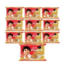 Parle-G Biscuits Gold - 100g (Pack of 10) | Classic Crunchy & Milky Biscuits | High-Energy Tea-Time Snack