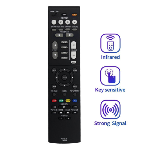 Télécommande de remplacement RAV574 VDM8690 pour MusicCast - installation facile, noir mat 1
