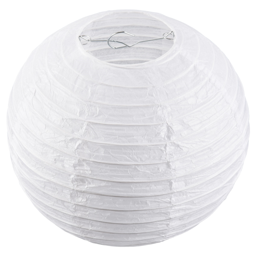 Lanterne/lampe en papier blanche chinoise/japonaise 8" de diamètre