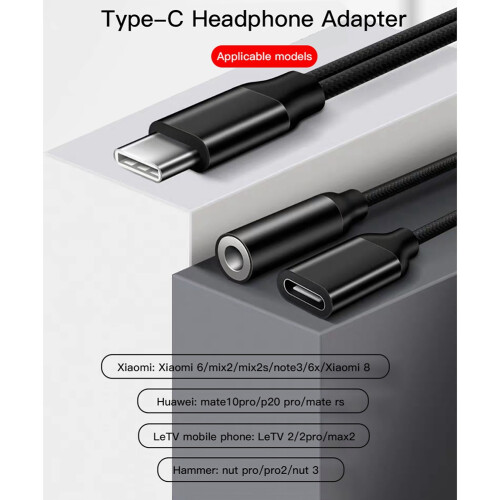 Type C to 3.5mm Charge Audio Adapter for Smartphone Splitter 1