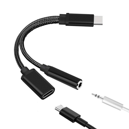 Type C to 3.5mm Charge Audio Adapter for Smartphone Splitter