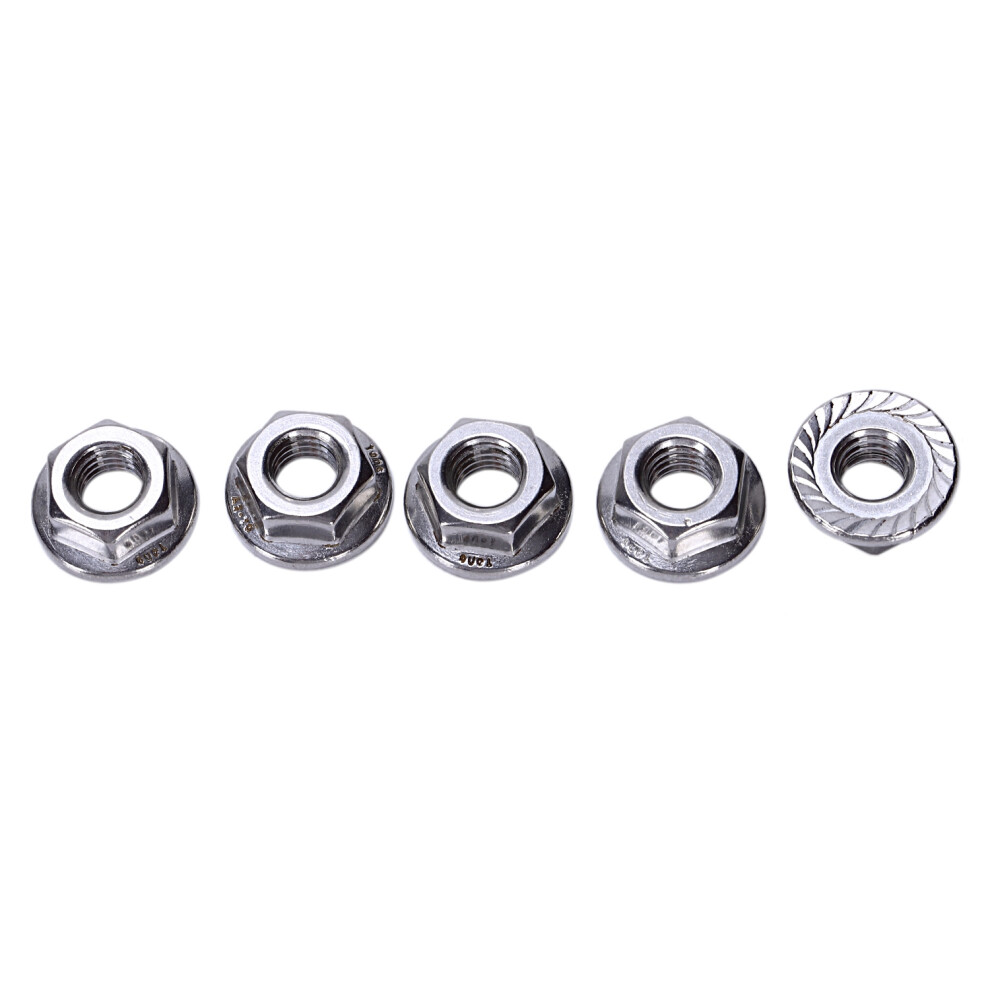 25 Pcs 304 Stainless Steel Serrated Flange Metric Hex Lock Nuts M6 4852209392921