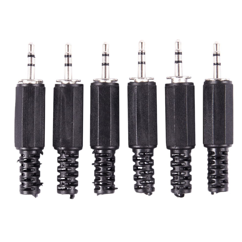 Markenlos Men's Black 6X 2.5Mm Stereo Plug Jack Diy Solder Headphones Audio Connector