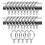 24 Pack Metal Curtain Rings, 30mm Internal Diameter Eyelets, Silver 2