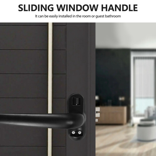 Door and Window Handle Lock Casement Window Lock Wheel Handle Black 2