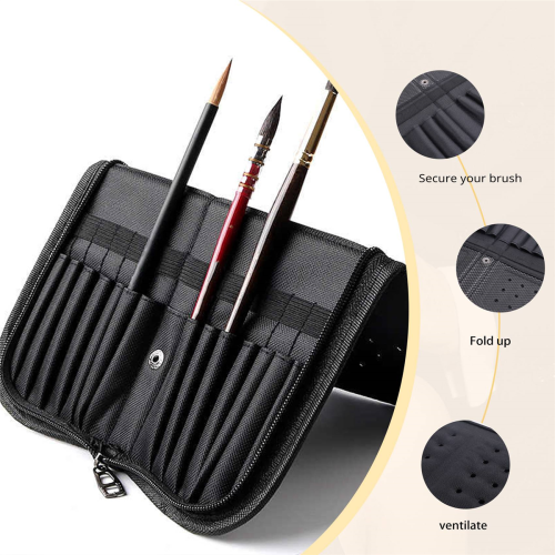 Θήκη πινέλου με φερμουάρ 38cm Artist Paint Brush Holder για κιτ λαδιού 1