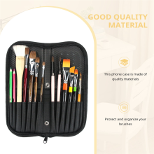 Porta-pincel de artista de 38 cm com z?per para kit de ?leo
